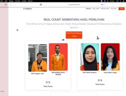 Dini dan Sindi Resmi Nahkodai Fakultas Hukum UNJA Periode 2025/2026, Menang Tipis 1 Suara