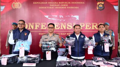 Polda Jambi Ungkap Peredaran Narkotika Skala Besar, Sita 20 Kg Sabu dan Ribuan Butir Ekstasi