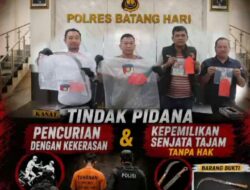 Polres Batang Hari Ungkap Kasus Curas dan Kepemilikan Sajam, Pelaku Gang Motor Diamankan