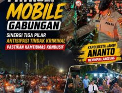 Gunakan Sepeda Motor Kapolresta Jambi Patroli Mobile Gabungan,  Antisipasi Tindak Kriminal