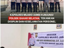 Kapolsek Bahar Selatan Sambut Kapolres Muaro Jambi Dalam Kegiatan Kunjungan Kerja