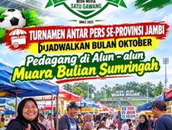 Pedagang di Alun – alun Kota Muara Bulian Antusias Sambut Perhelatan Turnamen Antar Pers Se-Provinsi Jambi