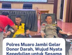 Wujud Kepedulian Sosial, Kapolres Muaro Jambi dan Personel Ikuti Donor Darah 