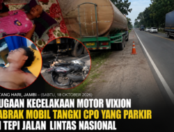 Mobil Tangki CPO Parkir di Tepi Jalan Lintas Nasional Diduga Picu Kecelakaan, Dua Korban Luka Serius
